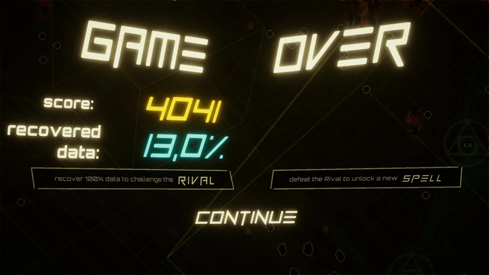 Game Over screen